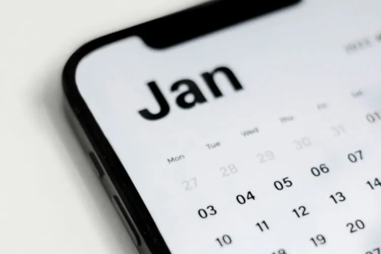 Geöffnete Kalender-App in einem Smartphone